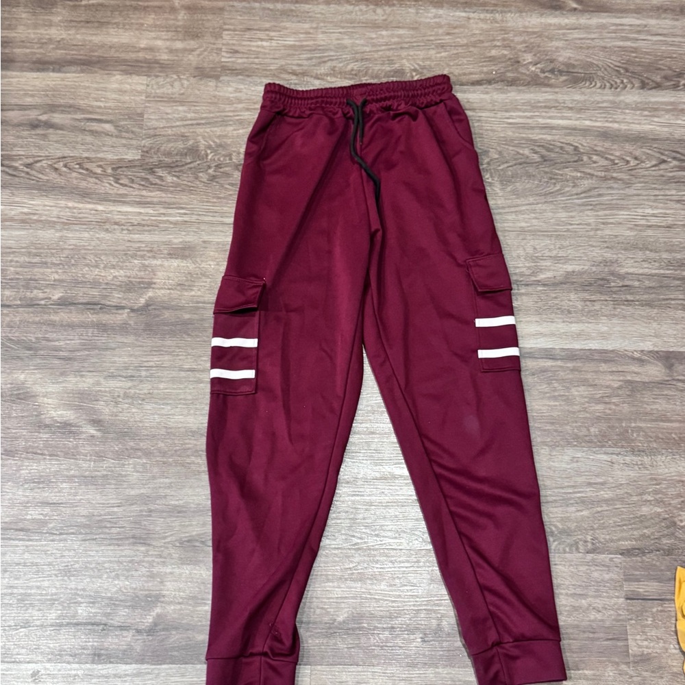 Burgundy Pocket Joggers – Cargo Style